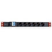 Techly I-CASE STRIP-61UD unități de distribuție a energiei electrice (PDU) 6 ieșire(i) AC 1U Negru, Roşu