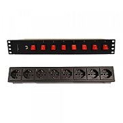 Techly I-CASE STRIP-815I unități de distribuție a energiei electrice (PDU) 8 ieșire(i) AC 1.5U Negru