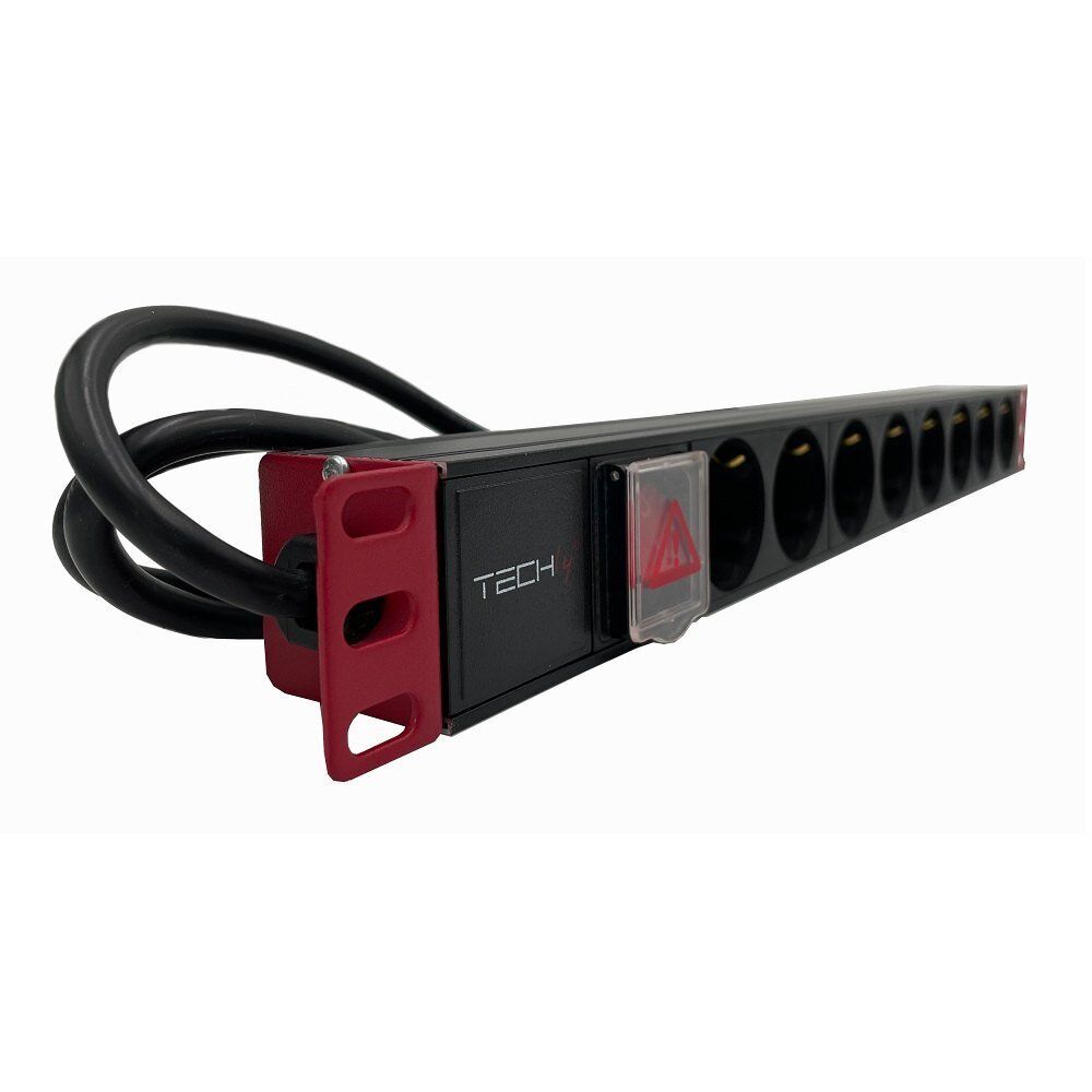 Listwa zasilająca 19' 1U X8 - gniazda Schuko