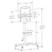 Techly ICA-TR228 cărucioare și standuri pentru multimedia Negru Ecran plat Raft pe roți multimedia