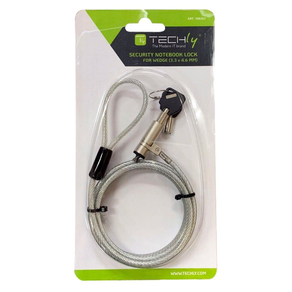 Techly IQ-LOK-13-KT cabluri cu sistem de blocare Argint 1,8 m
