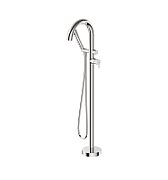 Freestanding bath faucet with shower set