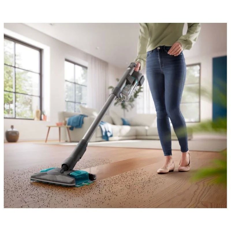 Philips 8000 series XC8057/01 stick vacuum/electric broom Battery Dry&wet Cyclonic Bagless 0.6 L Aqua colour  Black