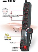 ACAR F5 POWER Black 5 AC outlet(s) 230 V 10 m