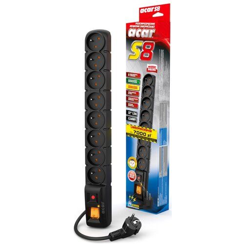 ACAR S8 power extension 1.5 m 8 AC outlet(s) Indoor Black