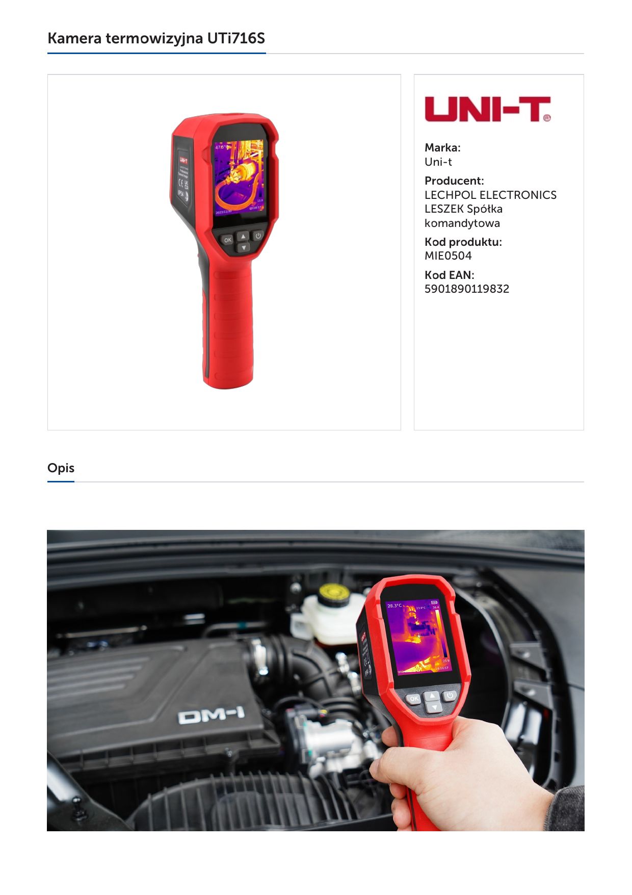 Thermal Camera UTi716S