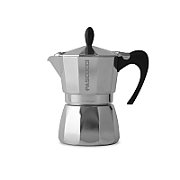 Pedrini Coffee Maker polished Aluminum 3 Cups silver black (9083-3) (90833)