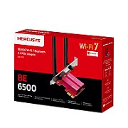 Adaptor Mercusys BE6500 WiFi 7 BT 5.4 PCIe, standarde wireless IEEE 802.11 ax/be 6 GHz, IEEE 802.11 a/n/ac/ax/be 5 GHz, IEEE 802.11 b/g/n/ax/be 2.4 GHz, 2 antene fixe High-Performance Omni-Directional, securitate wireless WPA-PSK/WPA2-PSK/WPA3-SAE