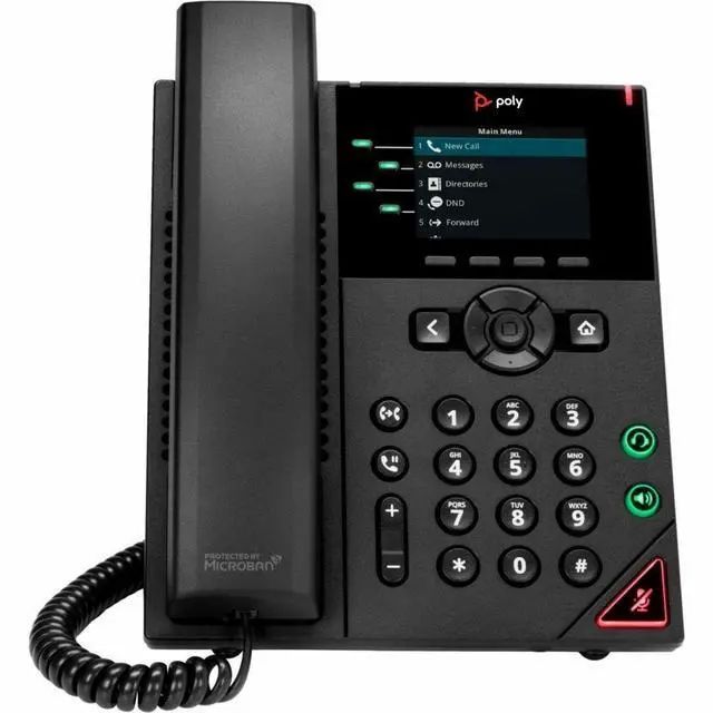 POLY VVX 250 4-Line IP Phone and PoE-enabled telefoane IP Negru 4 linii LED