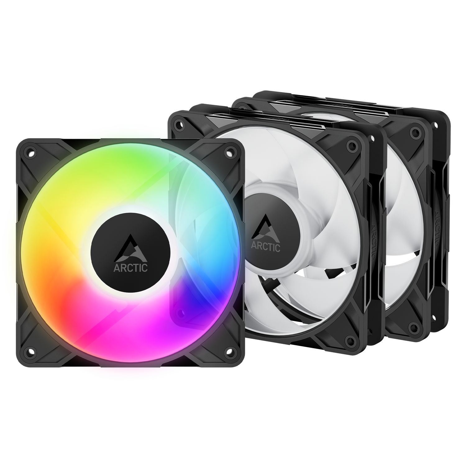 P12 Pro A-RGB, kit 3 ventilatoare 120 mm PWM, 600 - 3000 rpm, Negru
