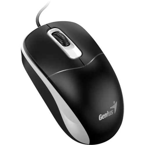 Mouse Genius  DX-111 , PC sau NB, cu fir USB-A, optic, 1200 dpi, butoane/scroll 3/1, negru-gri,  31010034401  (timbru verde 0.18 lei)