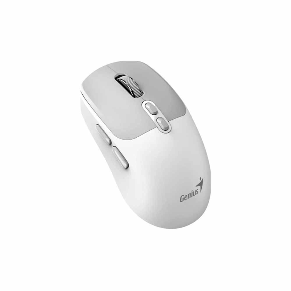 MOUSE Genius  NX-8080S , PC sau NB, wireless 2.4GHz, Bluetooth, optic, 1600 dpi, butoane/scroll 6/1, acumulator, buton Copilot, alb-gri,  31030042401  (timbru verde 0.18 lei) 4710268262473