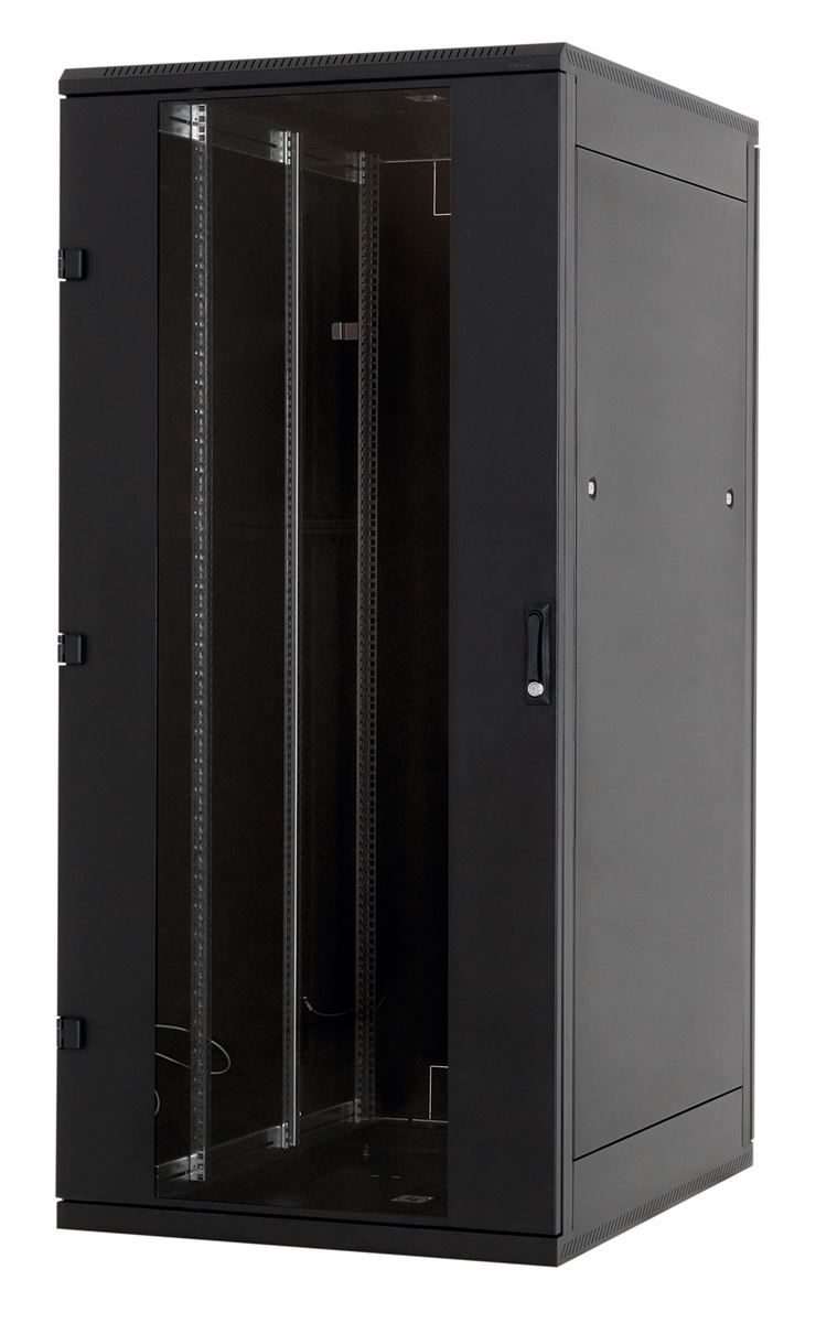 Rack de podea 19 Triton 42U 600x1000mm usa fata sticla panouri laterale/spate detasabile sectiuni pentru ventilatie activa, sectiuni acces cabluri sus/jos/spate IP20 negru