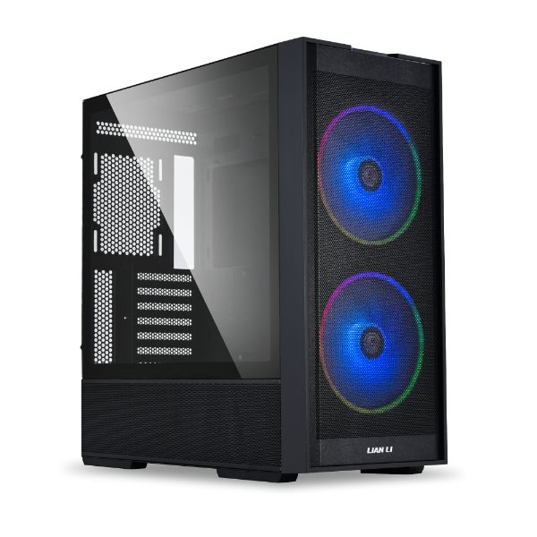 Carcasa LIAN LI LANCOOL 206 Mid Tower RGB NEGRU, Tempered Glass, Sloturi Expansiune 7, Drive Bays: 2x3.5  sau 1x2.5  1x 3.5 , Ventilatoare Suportate: 9 (spate: 1x120mm, sus: 3x120mm sau 2x140mm, fata: 3x120mm sau 2x140mm sau 2x160mm, invaluit in sursa: 2x120mm), Ventilatoare Incluse: 2x160mm Format