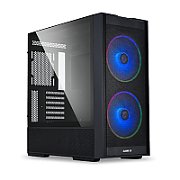 Carcasa LIAN LI LANCOOL 206 Mid Tower RGB NEGRU, Tempered Glass, Sloturi Expansiune 7, Drive Bays: 2x3.5  sau 1x2.5  1x 3.5 , Ventilatoare Suportate: 9 (spate: 1x120mm, sus: 3x120mm sau 2x140mm, fata: 3x120mm sau 2x140mm sau 2x160mm, invaluit in sursa: 2x120mm), Ventilatoare Incluse: 2x160mm Format