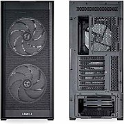 Carcasa LIAN LI LANCOOL 206 Mid Tower RGB NEGRU, Tempered Glass, Sloturi Expansiune 7, Drive Bays: 2x3.5  sau 1x2.5  1x 3.5 , Ventilatoare Suportate: 9 (spate: 1x120mm, sus: 3x120mm sau 2x140mm, fata: 3x120mm sau 2x140mm sau 2x160mm, invaluit in sursa: 2x120mm), Ventilatoare Incluse: 2x160mm Format