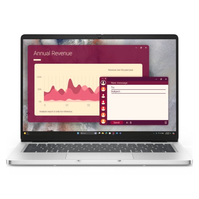 Laptop Dell Pro 14 PC14250, 14 inch 1920 x 1200, Intel Core Ultra 5 235U (12 C / 14 T, 2.0 GHz - 4.9 GHz, 12 MB cache, 15 W), 16 GB DDR5-SDRAM, 512 GB SSD, Intel Graphics, Windows 11 Pro, Tastatura Germana