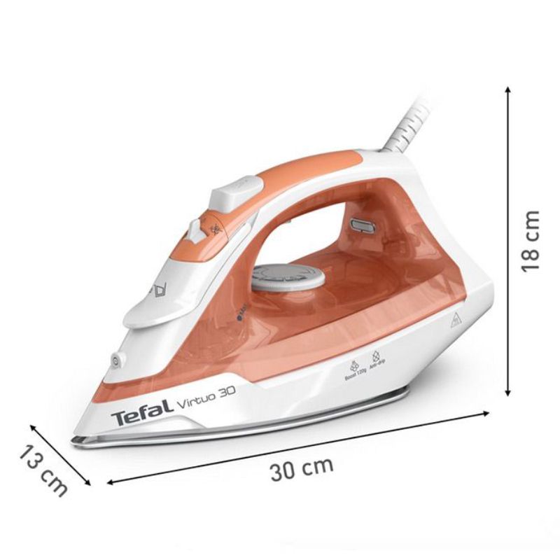 Tefal Virtuo 30 FV2C40E0 iron Dry & Steam iron Ceramic soleplate 2000 W Peach  White