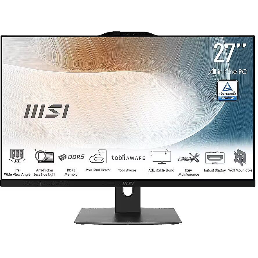 All-In-One MSI AM272P 1M-1098EU, 27 inch 1920 x 1080, Intel Core 5 - 120U (10 C / 12 T, 1.40 GHz - 5.0 GHz, 12 MB cache), 8 GB RAM, 500 GB SSD, Intel Graphics, Windows 11 Pro