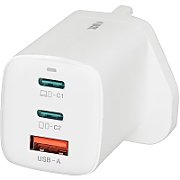 iBOX C-65 White  GaN 65W universal charger UK plug