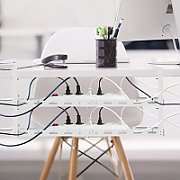 Maclean under-desk cable organizer  max. load 5kg  max. 728mm  2 levels  white  MC-102 W