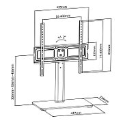 Maclean MC-450 Universal TV Stand for TV Cabinet max. 40kg  max. VESA 400x400 32-65  Tempered Glass Base 3-Level Height Adjustment