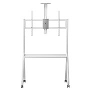 Maclean TV stand / cart  camera shelf  on casters  55-100   max load 120kg/10kg shelf  max. VESA 900x600  white  MC-114 W