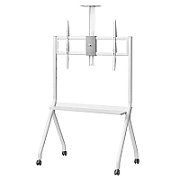 Maclean TV stand / cart  camera shelf  on casters  55-100   max load 120kg/10kg shelf  max. VESA 900x600  white  MC-114 W