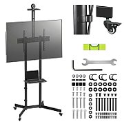 Maclean TV stand / cart  camera shelf  on wheels  37-70   max load 45kg/5kg shelf  max. VESA 600x400  MC-113 B