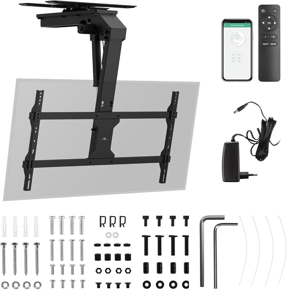 Maclean electric TV mount  ceiling mount  Tuya support  max. VESA 800x400  reg. in pos. +90°~-90°  for TV 43-86   max. 45kg  MC-109 T