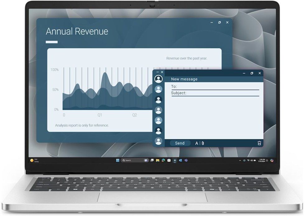 Laptop Dell Pro 14 PC14250 7KFR1, 14 inch 1920 x 1200, Intel 255U (12 C / 14 T, 2.4 GHz - 5.2 GHz, 12 MB cache), 32 GB DDR5, 512 GB SSD, Intel Graphics, Windows 11 Pro, Tastatura Czech, Slovak