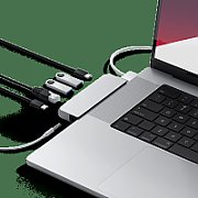 Satechi Aluminium Pro Hub Mini (1xUSB4 96W up to 6K 60Hz display output, 2 x USB-A 3.0, 1xEthernet, 1xUSB-C, 1xAudio) - Space Grey