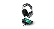 Satechi 2-IN-1 Headphone Stand w Wireless Charger USB-C (Cable inc., Adapter not inc.) - Space Grey)
