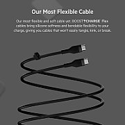 Belkin BOOST CHARGE Flex Silicone cable USB-C to Lightning - 1M - Black