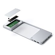 Satechi USB-C Slim Dock 24  IMAC (1xType-C Upstream Port,2x USB 2.0,1xMicro SD,1xSD Card,1xUSB-A,1x M.2 SSD slot, 1xUSB-C) colour match cable inc. - Blue