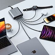 Satechi 200W USB-C 6-PORT GAN CHARGER (6xUSB-C PD  Supports PD 3.1/3.0, QC 4.0+ & PPS) - Grey