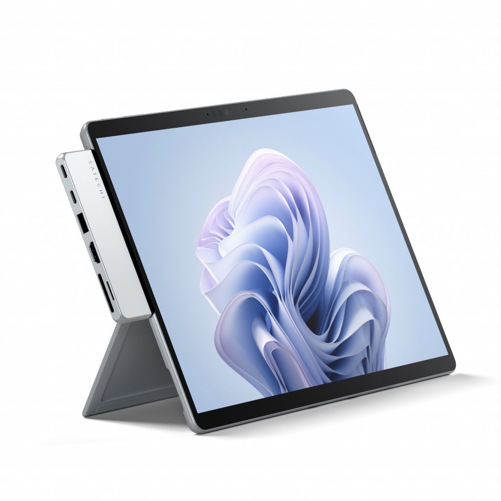 Satechi DUAL USB-C HUB for SURFACE PRO 9 (1x USB4 Pass-through Port 100W PD, 1x 6K/60Hz or Dual 4K/60Hz Video 40Gbps,2x USB-C 3.2 Gen 2 Port, 1x USB-A 3.2 Gen 2, HDMI 2.0 Port (4K/60Hz) SD/microSD)