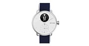 Withings Polyethylene terephthalate Wristband 18mm w Silver buckle for Scanwatch 38mm, Steel HR 36mm, Withings Move, Move ECG, Steel - Blue & White