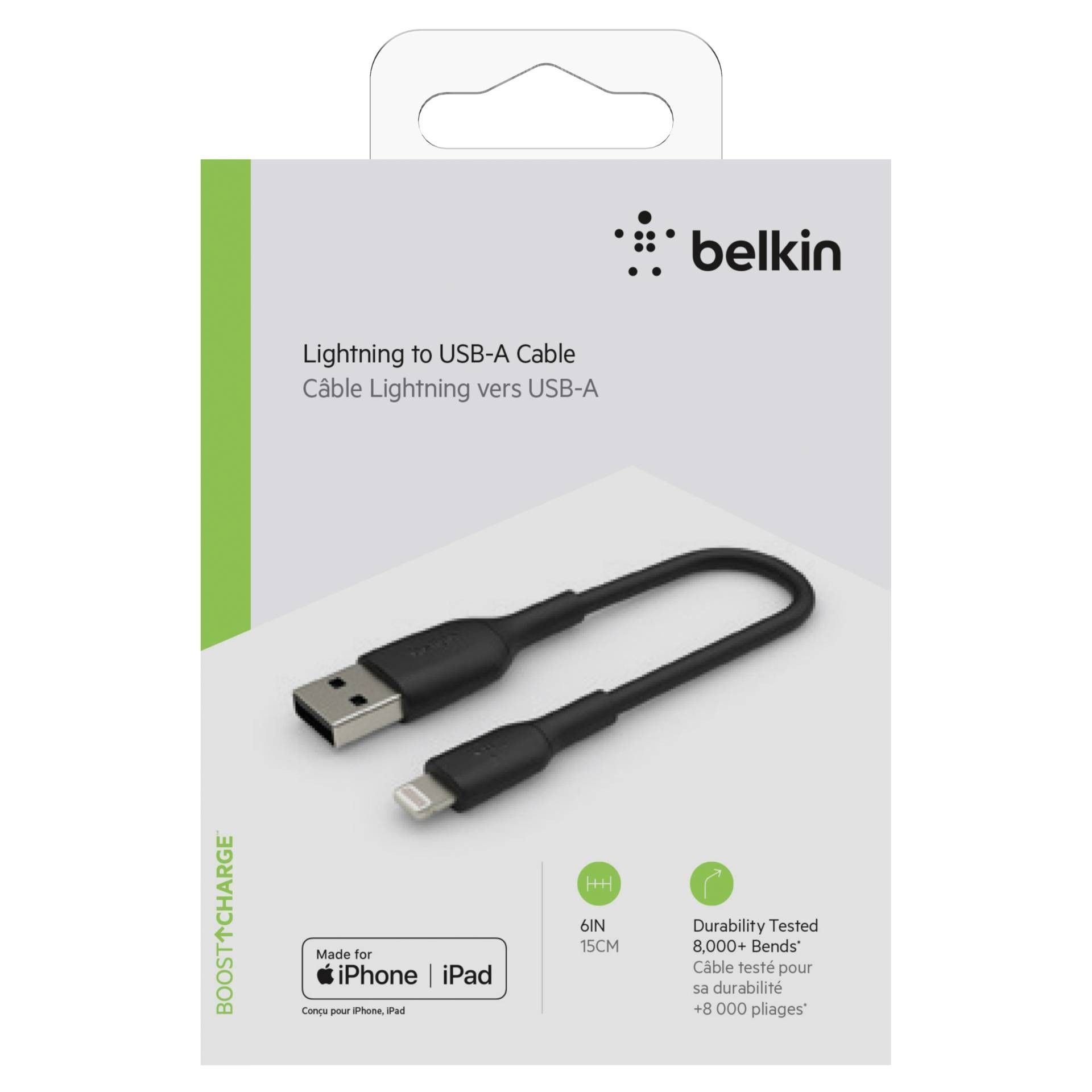 Belkin BOOST CHARGE USB-A to Lightning Cable, PVC - 0,15M - Black