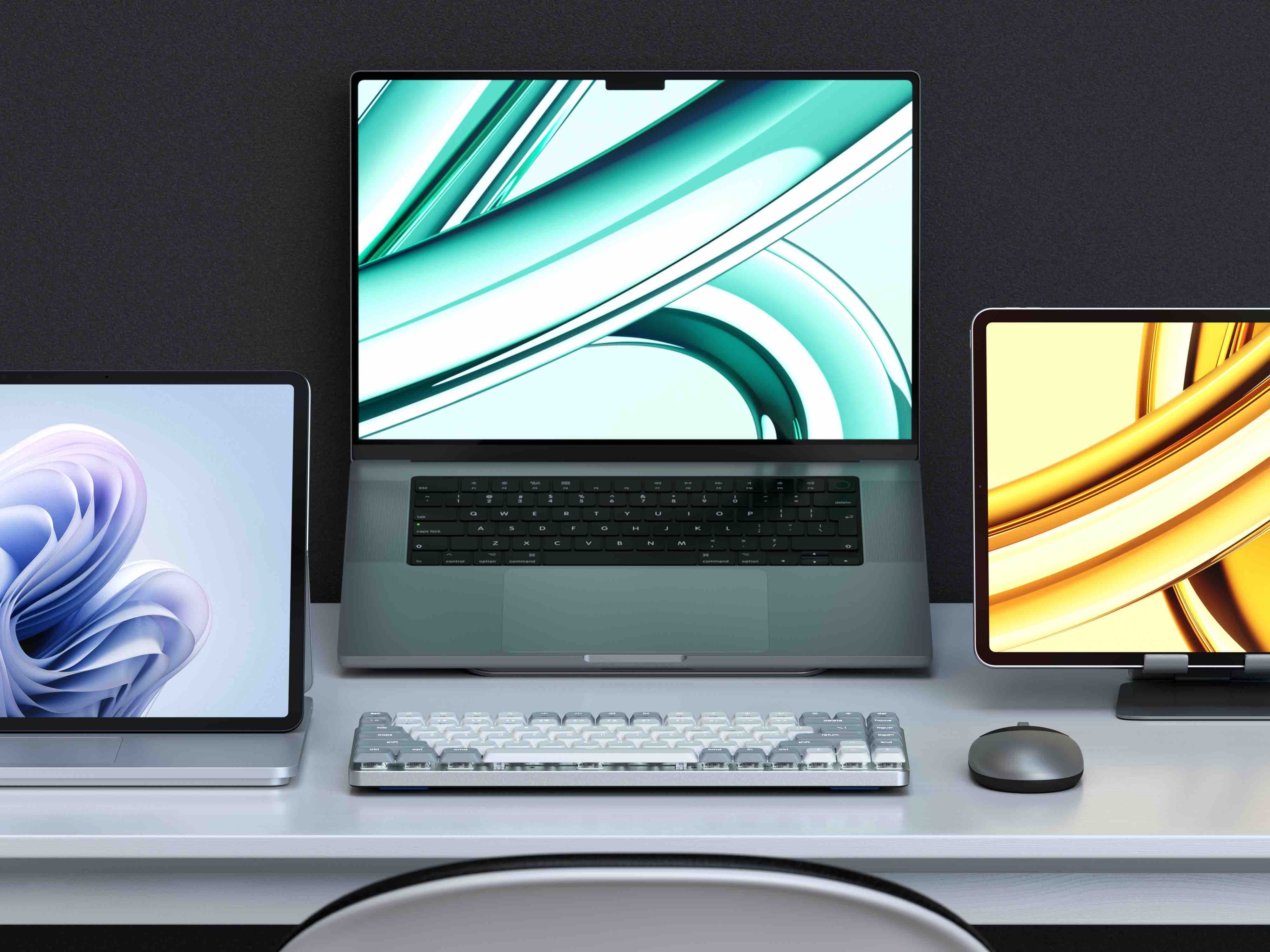 Satechi SM1 Slim Mechanical Backlit Bluetooth Keyboard (Windows Keycaps - Windows, Left Alt, Right Alt 2.4GHz USB Receiver) - Grey/White