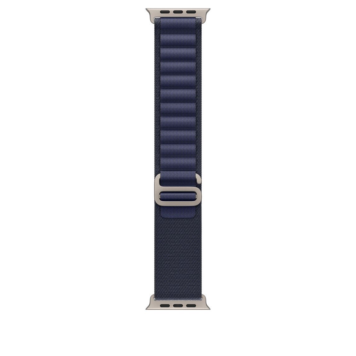 Apple Watch 49mm Loop:  Navy Alpine Loop - Small - Natural Titanium Finish