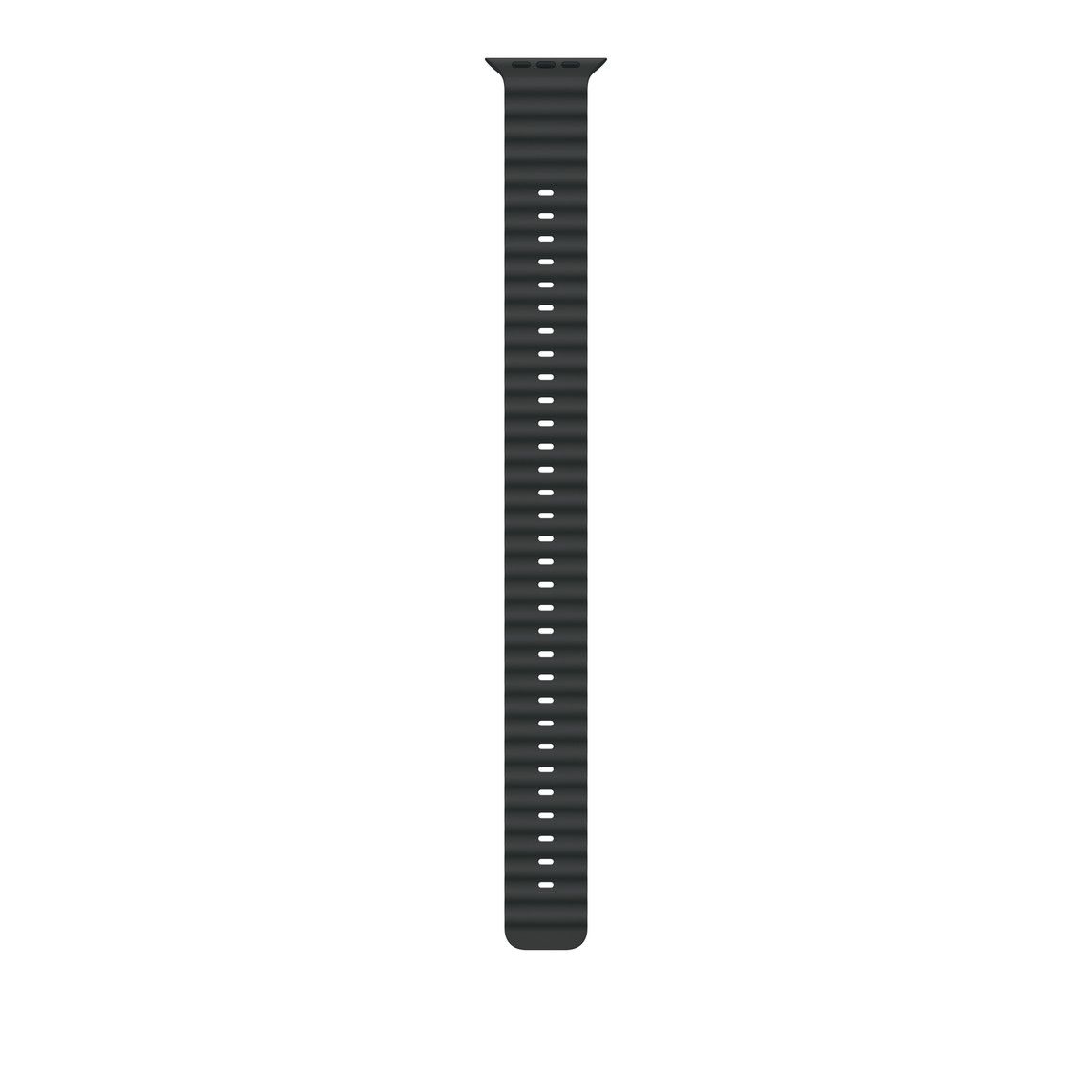 Apple Watch 49mm Band:  Black Ocean Band Extension - Natural Titanium Finish