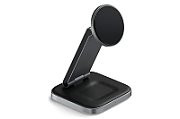 Satechi 3-in-1 Foldable Qi2 Wireless Charging Stand with Type A,C,G plugs - Space Gray
