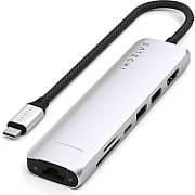 Satechi 6-in-1 USB-C Slim Multiport Adapter - Silver