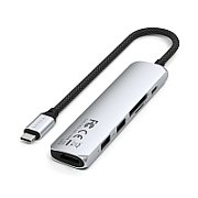 Satechi 6-in-1 USB-C Slim Multiport Adapter - Silver
