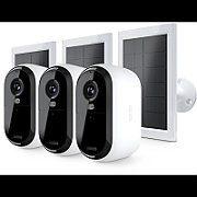Arlo Essential (Gen.2) Bundle 2K Outdoor Security Camera - 3 Camera Kit + 3 Essential Solar Panel Charger - White