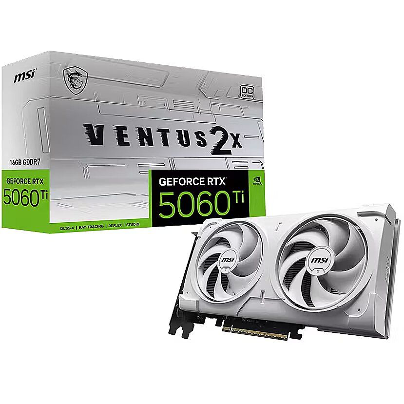 MSI VGA 16GB RTX5060TI VENTUS 2X OC WHITE 3xDP/HDMI GeForce RTX 5060 Ti 16G VENTUS 2X OC WHITE