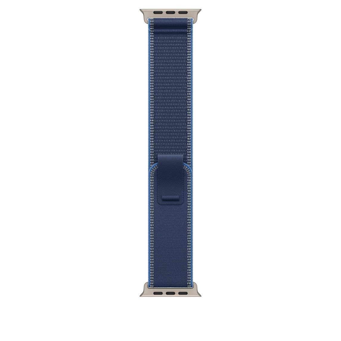 Apple Watch 49mm Loop:  Blue/Bright Blue Trail Loop - S/M - Natural Titanium Finish