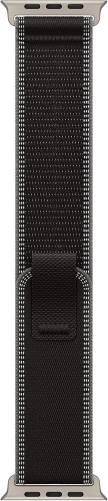 Apple Watch 49mm Loop:  Black/Charcoal Trail Loop - S/M - Natural Titanium Finish