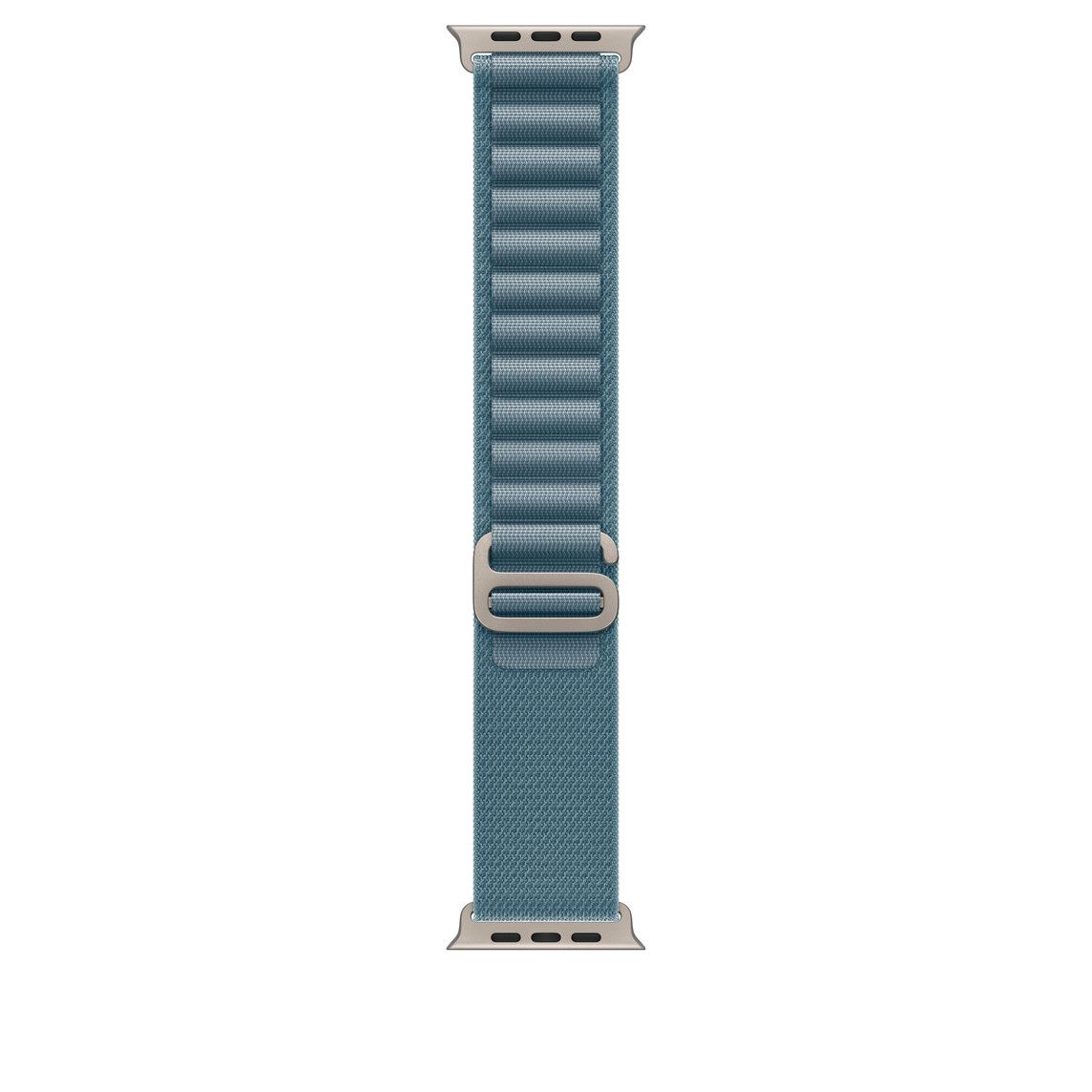 Apple Watch 49mm Loop:  Light Blue Alpine Loop - Small - Natural Titanium Finish